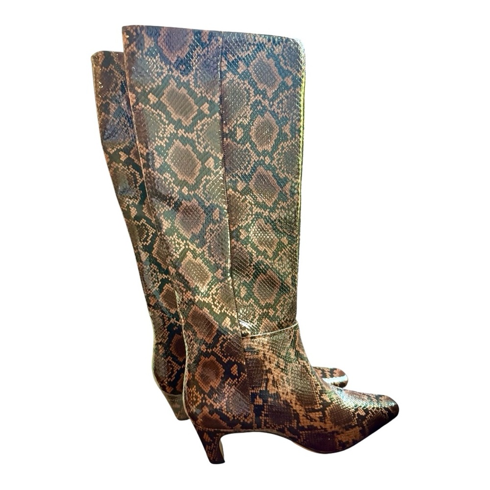 NEW Antonio Melani Snake Patent Leather Standard Tall Dress Boot Size 6 - Picture 8 of 15